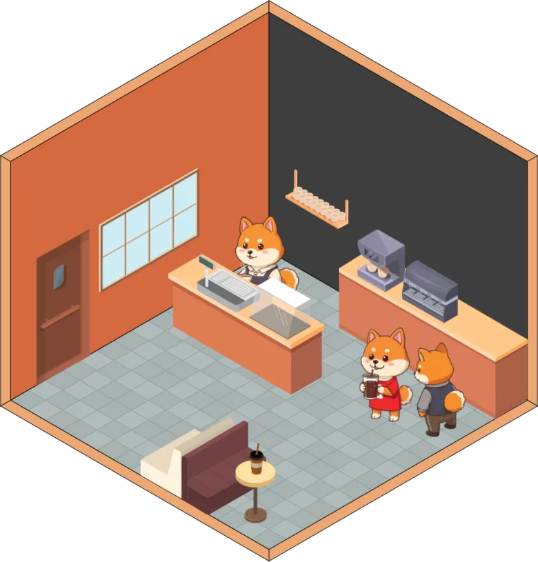 Japanese café sticker scene
