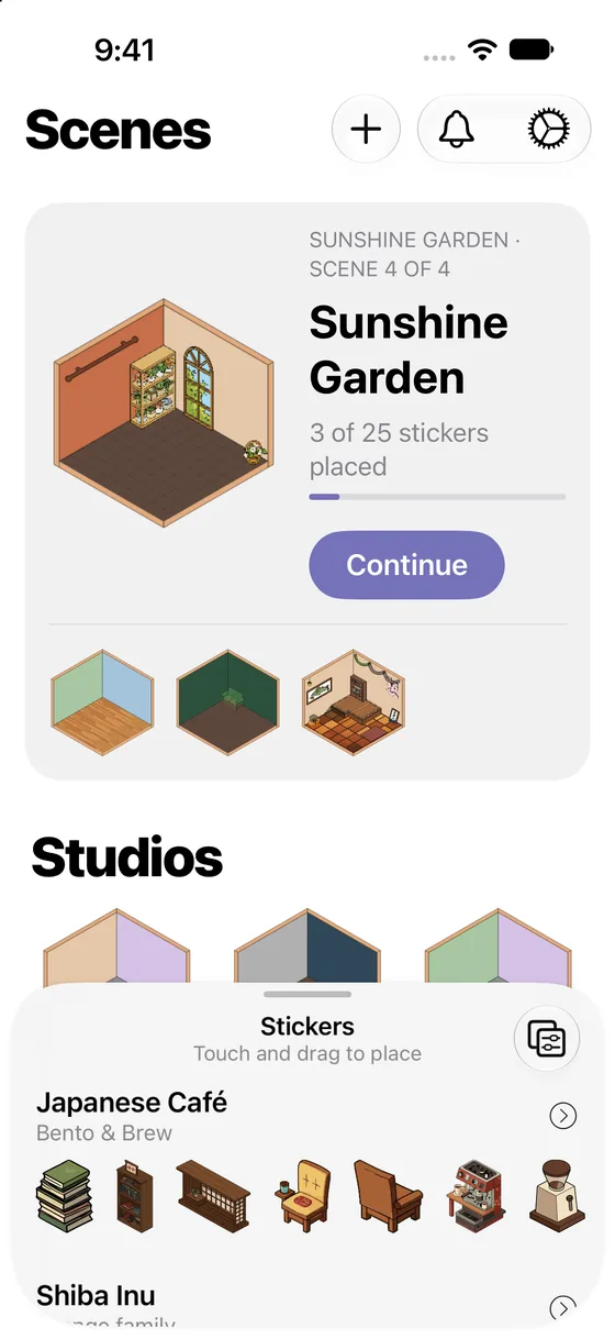 Scenes home with Sunshine Garden in progress