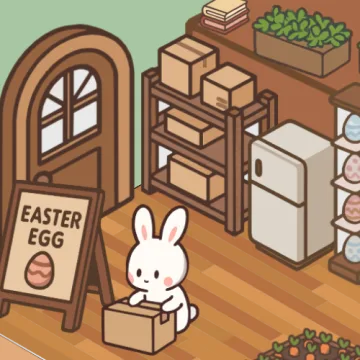 Bunny character unboxing Easter eggs